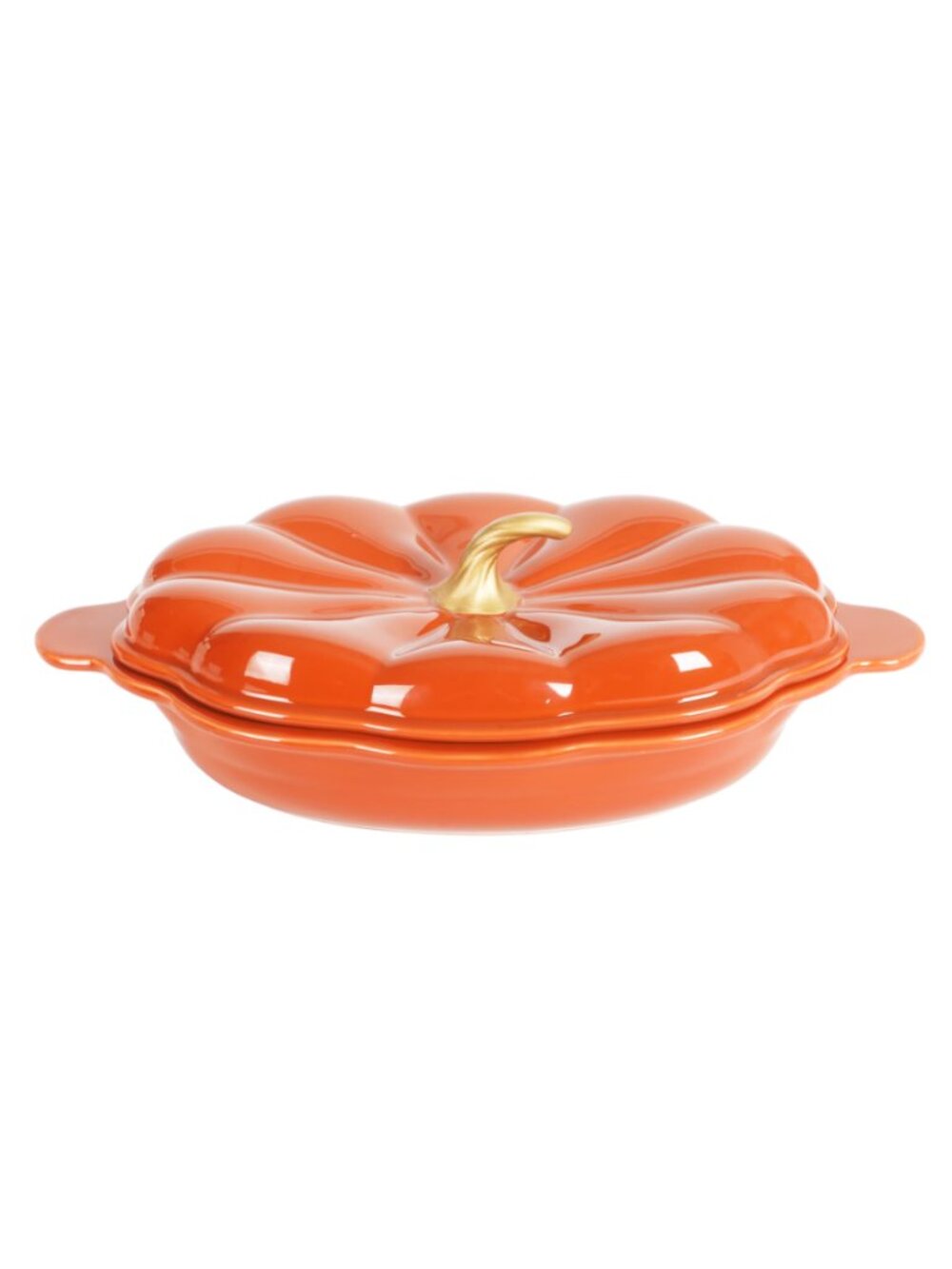 The Pioneer Woman Home Orange 3-Quart Oval Pumpkin Dish Stoneware Baker with Lid